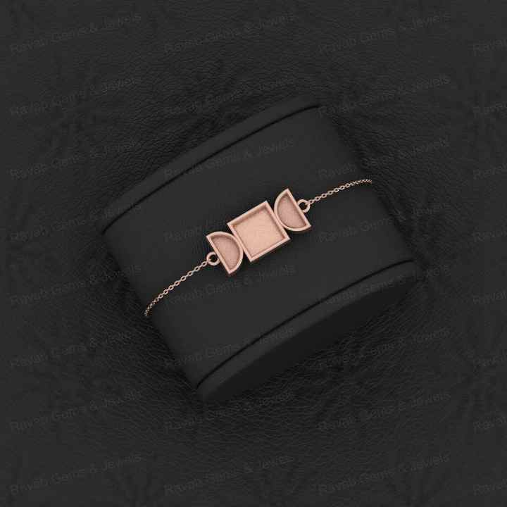Best Quality Solid 925 Sterling Silver Square & Half Moon Charm Bracelet Good For Ashes & Resin Work Keepsake Breastmilk Jewelry