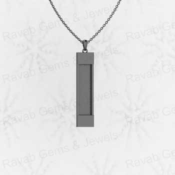925 Real Silver 8x38mm Slim Rectangle Bar Semi Mounting Charm Pendant Resin Ashes Work Jewelry Findings Jewelry Components
