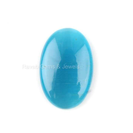 New Arrival Natural Blue Cats Eye Oval Shape Cabochon 20x30mm Gemstone For Making Silver 925 Sterling Silver Pendant Jewelry