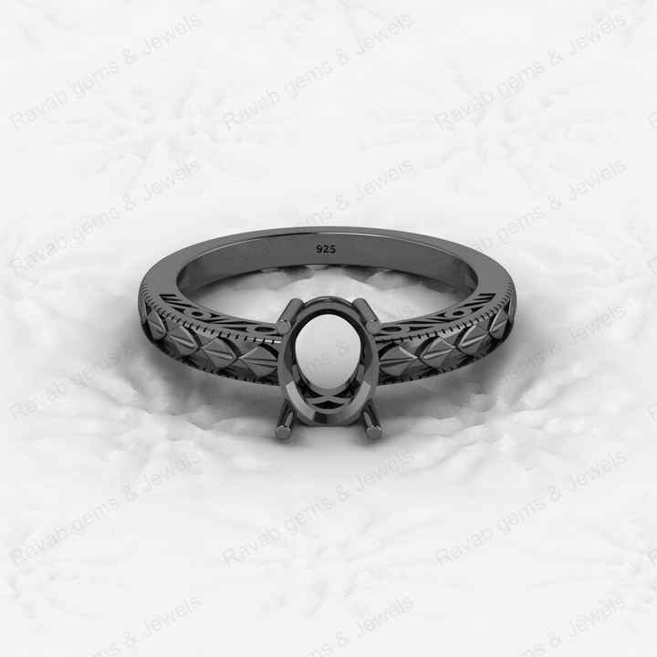 High Quality 925 Silver 6x8mm Oval Shape Semi Mount Blank Setting Ring Making Jewelry Findings & Components Keepsake Jewelry