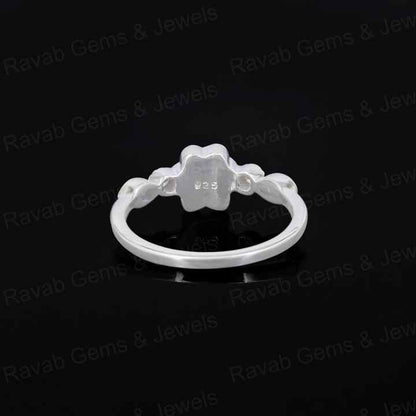 High Quality 925 Silver 8mm Dog Paw Half Eternity Marquise With CZ Empty Blank Setting Ring Breastmilk DIY Memorial Pet Jewelry