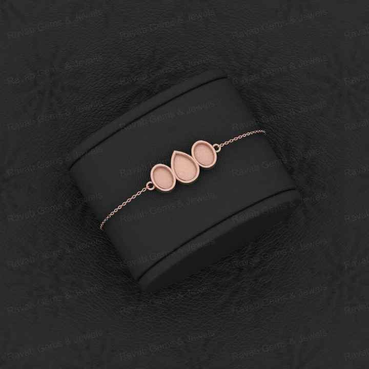 Top Quality Solid 925 Sterling Silver Oval & Pear Charm Bracelet Good For Ashes & Resin Work Keepsake Breastmilk Jewelry