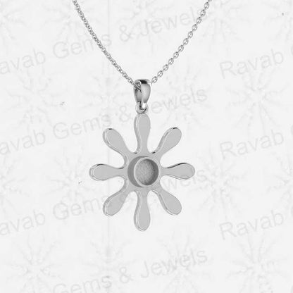 Top Selling 925 Sterling Silver Splash 6mm Round Blank Bezel Charm Pendant Semi Mount Blank Setting for DIY Jewelry Findings