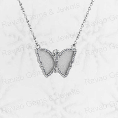 Top Quality 925 Silver 16x22mm Butterfly CZ Blank Bezel DIY Memorial Jewelry Resin Ashes Breast Milk DIY Findings Components