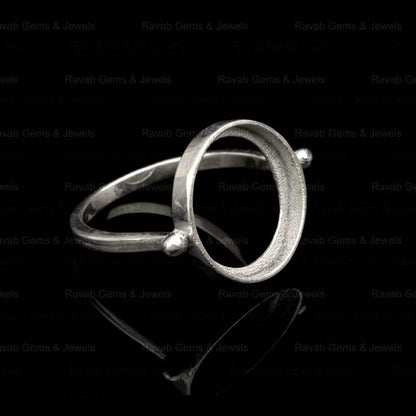 Top Selling Sterling Solid Silver 12mm Round Coin Eternity Band Semi Mount Blank Bezel Setting Ring Good for Gemstone Jewelry