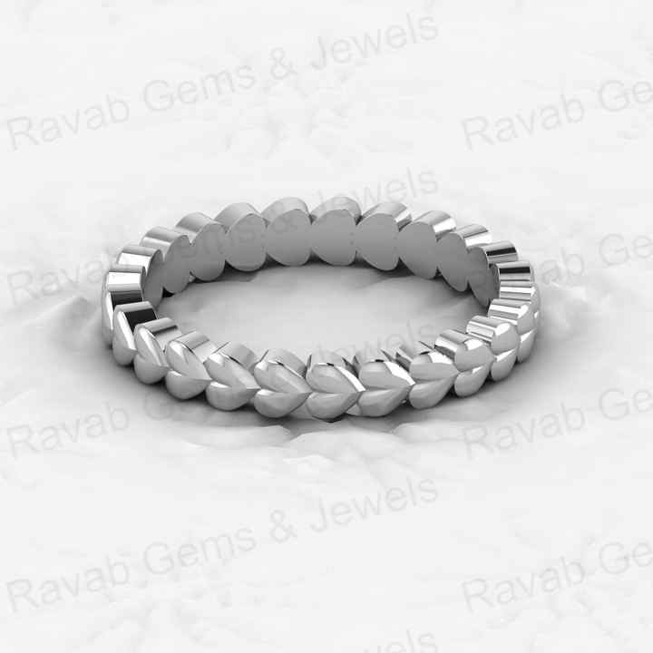 Best Selling Genuine 925 Sterling Silver Gold Vermeil Eternity Curved 3mm Love Heart Band Minimalist Women Ring for Fine Jewelry