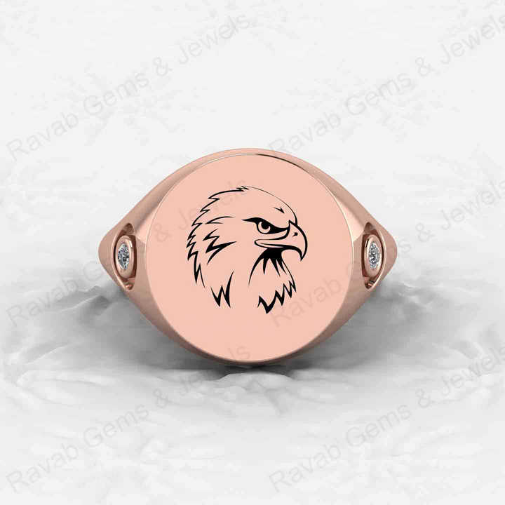 Best Quality Solid 925 Sterling Silver Cubic Zirconia Eagle Bird Engraved Ring for Men's Fine Birds Lover Handmade Jewelry