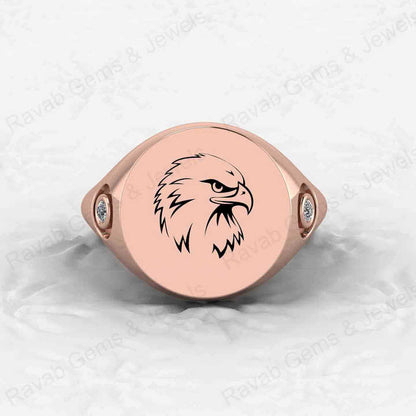 Best Quality Solid 925 Sterling Silver Cubic Zirconia Eagle Bird Engraved Ring for Men's Fine Birds Lover Handmade Jewelry