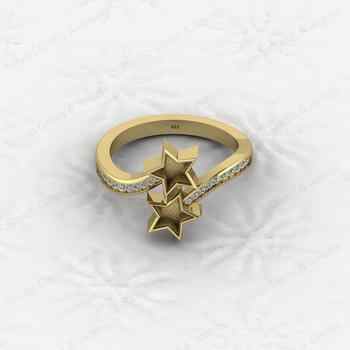 925 Sterling Silver Best Quality Star Design Ring Genuine Semi Mount Blank Setting With Gemstone Jewelry Findings & Components