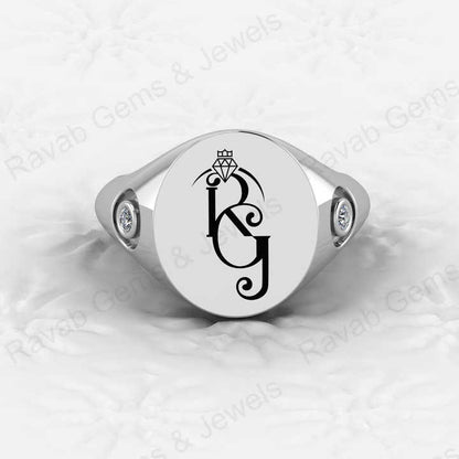 Best Selling Men's Personalized 925 Sterling Silver Signet Ring Custom Name Logo Engraved Diamond Stone for Wedding Fine Jewelry