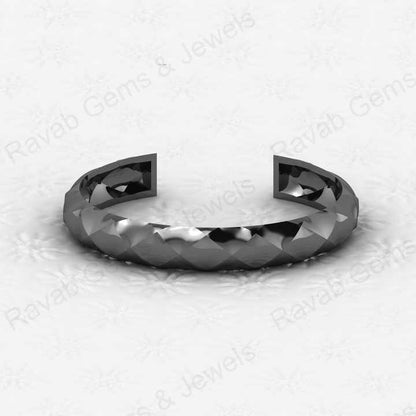Mother's Day Sale Solid 925 Sterling Silver Concave Rhombus Unisex Adjustable Cuff Bracelet Handmade Fine Mens Jewelry