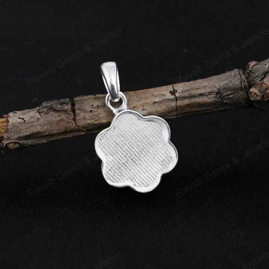 High Quality Solid 925 Silver 12mm Flower Blank Collet Semi Mount Charm Pendant Stone Setting For Jewelry Findings Components