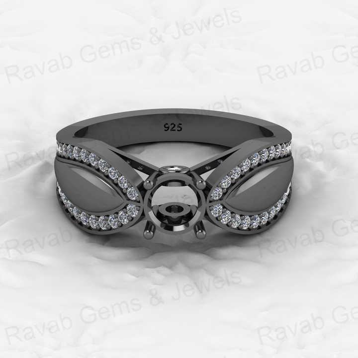 Genuine Solid 925 Sterling Silver Prong Solitaire Semi Mount Blank Setting Ring Good for Ashes & Resin Work Breastmilk Jewelry