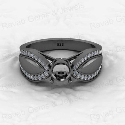 Genuine Solid 925 Sterling Silver Prong Solitaire Semi Mount Blank Setting Ring Good for Ashes & Resin Work Breastmilk Jewelry