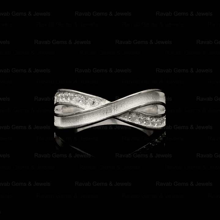 Best Selling 925 Sterling Silver Infinity With Zircon Semi Mount Blank Bezel Setting Minimalist Ring for Gemstone Ashes & Resin