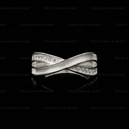 Best Selling 925 Sterling Silver Infinity With Zircon Semi Mount Blank Bezel Setting Minimalist Ring for Gemstone Ashes & Resin