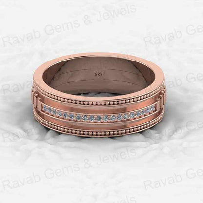 Best Selling 925 Silver 6mm Wide Band Pave CZ Diamond Designer Unique Statement Cigar Women Eternity Vermeil Ring Fine Jewelry