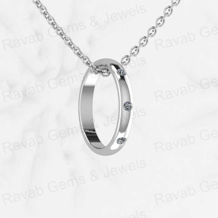 Top Selling 925 Silver 14mm Open Ring Circle Gold Vermeil Dainty Personalized CZ Pendant Necklace Fine Keepsake Jewelry For Her