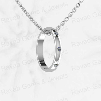 Top Selling 925 Silver 14mm Open Ring Circle Gold Vermeil Dainty Personalized CZ Pendant Necklace Fine Keepsake Jewelry For Her