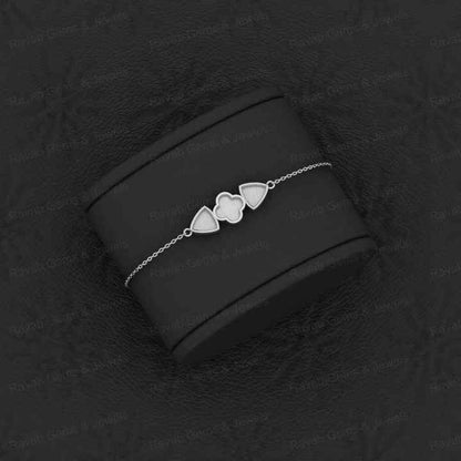 Best Quality Solid 925 Sterling Silver Trillion & Clover Charm Bracelet Good For Ashes & Resin Work Keepsake Breastmilk Jewelry