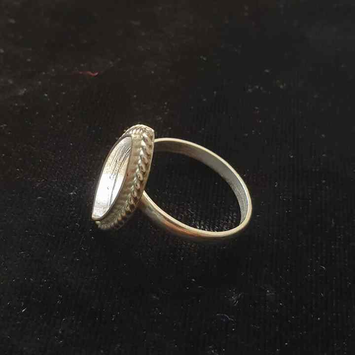 Solid 925 Sterling Silver Marquise Blank Component Bezel Cup Setting Semi-Mount Blank Setting Simple Band Fine Ring For Women