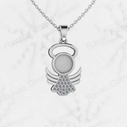 Genuine 925 Sterling Silver Custom Logo 13x20mm Semi Mount Blank Setting Charm Pendant Good for Ashes & Resin Work Breastmilk