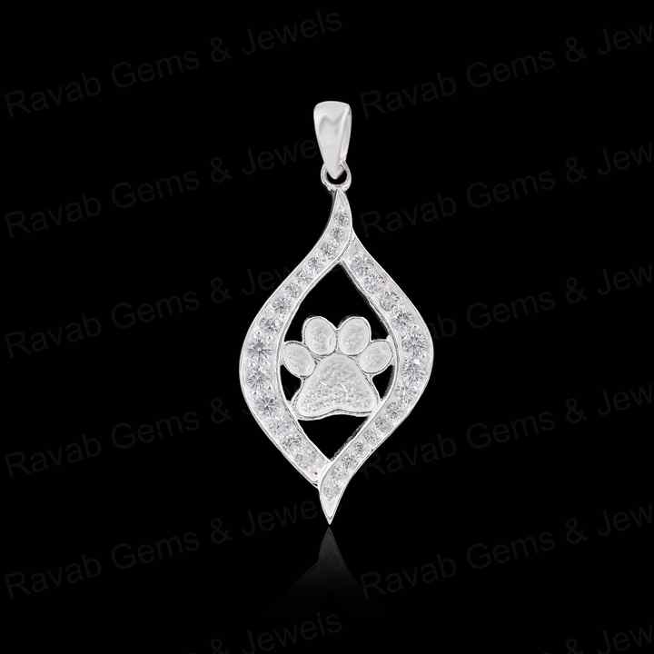 High Quality 925 Silver 25mm Dog Paw Semi Blank Empty Pendant Setting Zircon Ashes Resin Keepsake DIY Findings Components