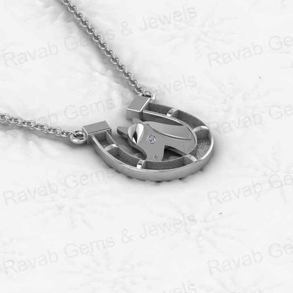 Solid 925 Sterling Silver 20mm Horse Face Horseshoe Semi Mounting Charm Pendant Blank Setting Resin Ashes Work Necklace Jewelry
