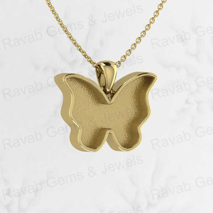 High Quality Real 925 Sterling Silver Butterfly Semi Mounting Charm Pendant for Pour Resin Breastmilk Keepsake Memorial Jewelry