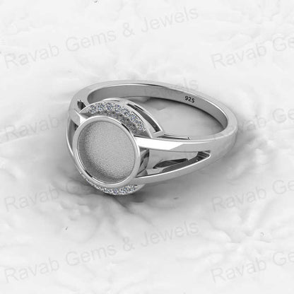 Best Quality 925 Silver 8mm Blank Bezel Cup Braided Ring Cabochon Setting CZ DIY Breast Milk Jewelry Findings Premium Components
