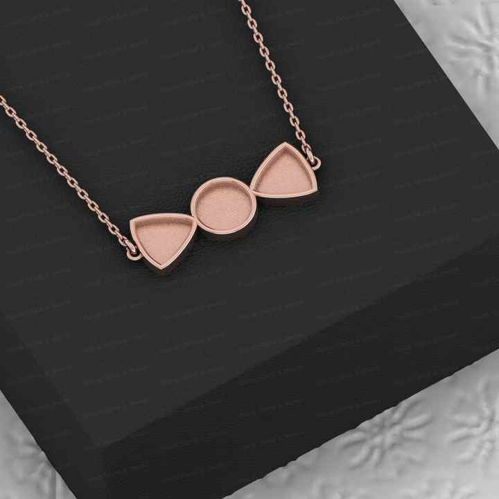 New Arrival 925 Silver Blank Collet Bow Style Bezel Cup Semi Mount Charm Pendant Necklace Setting Jewelry Findings Components