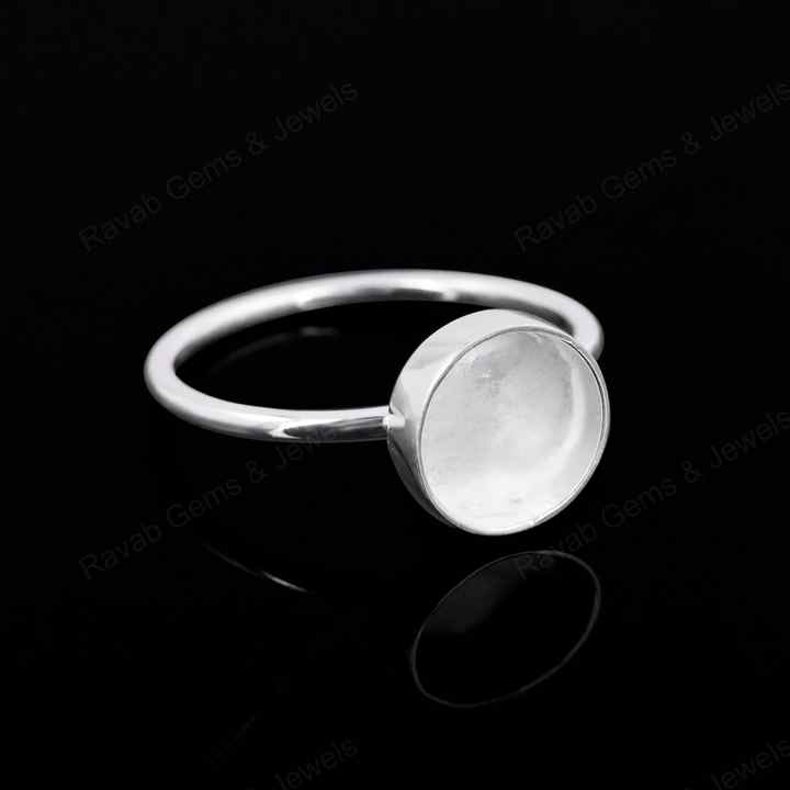 925 Sterling Silver Round Blank Setting 10mm Semi-Mount Blank Setting Ring Good For Resin & Ashes Work Women Keepsake Jewelry
