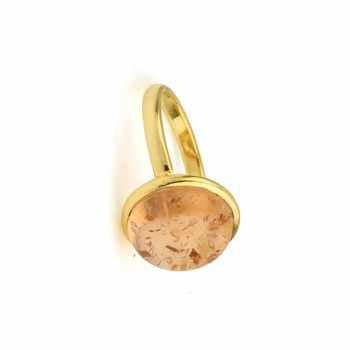 14k Gold Plated 925 Sterling Silver Finger Ring for Women Hot Selling Natural Amber Shape Gemstone Fine Wholesale Jewelry