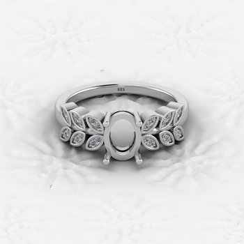 Elegant Designer Ring Component High Quality 925 Sterling Silver 6x8mm Oval Semi Mount Fashionable Jewelry Findings Components