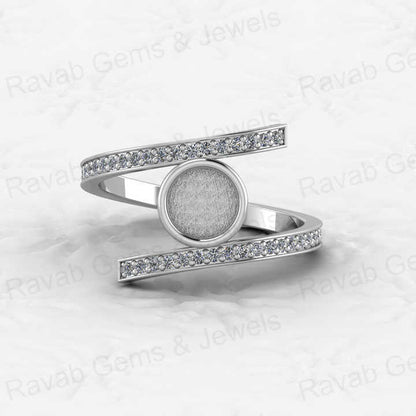 Solid 925 Sterling Silver 6mm Engagement Semi Mount Blank Setting Wedding Ring Good for Ashes & Resin Work Breastmilk Jewelry