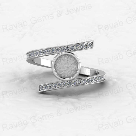 Solid 925 Sterling Silver 6mm Engagement Semi Mount Blank Setting Wedding Ring Good for Ashes & Resin Work Breastmilk Jewelry
