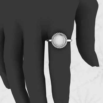 Top Selling Genuine 925 Silver Gold Vermeil Eternity American Rope Beaded Round Circle Statement Chunky Signet Ring Fine Jewelry