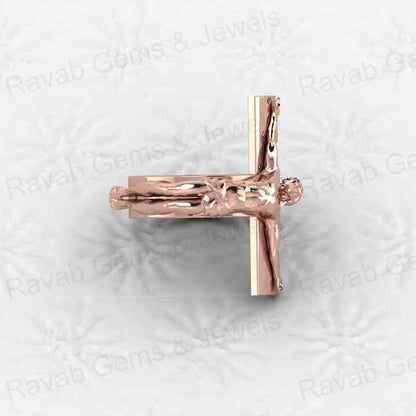 Hot Selling 925 Sterling Silver Crucifix Spiritual Catholic Faith Emblem Jesus Cross Christ Ring Personalized Men's Fine Jewelry