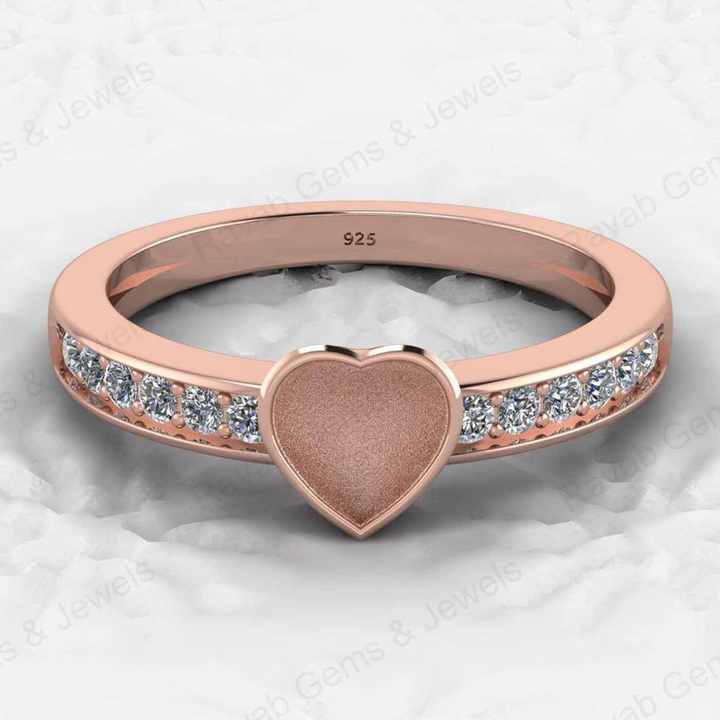Ultimate 925 Sterling Silver 6mm Semi Mount Ring Heart Design Resin Ashes Excellent Keepsake Genuine Cremation Jewelry