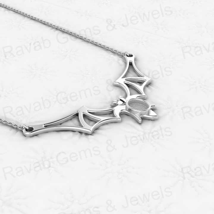 Top Quality Genuine 925 Sterling Silver 34x67mm Bats Fly Semi Mounting Blank Charm Pendant Setting Resin Ashes Work DIY Jewelry