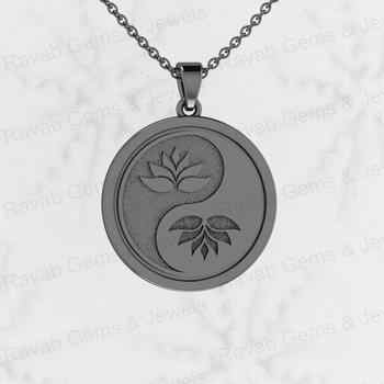New Arrival Handmade 925 Sterling Silver Yin Yang Flower Design Pendant with 18 Inch Chain Solid Fine Jewelry for Women