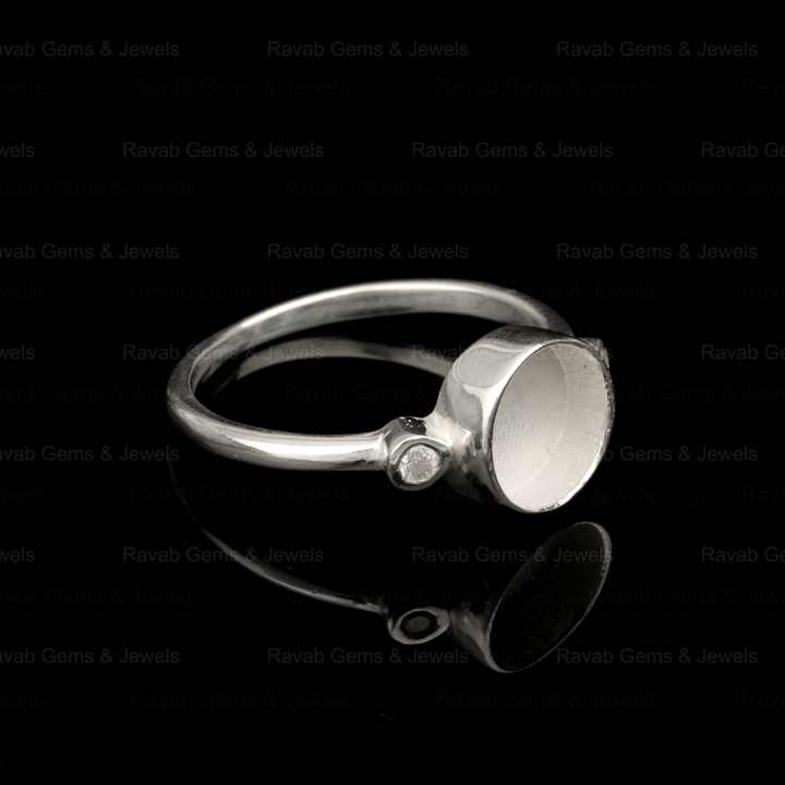 Top Selling 925 Silver 8mm Round Cup Zircon Semi Mount Blank Bezel Setting Empty Ring Good for Gemstone & Resin Ashes Jewelry