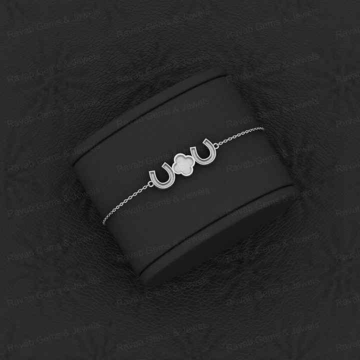 Top Quality Solid 925 Sterling Silver Clover & Horse Shoe Charm Bracelet Good For Ashes & Resin Work Keepsake Breastmilk Jewelry