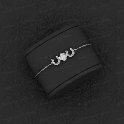 Top Quality Solid 925 Sterling Silver Clover & Horse Shoe Charm Bracelet Good For Ashes & Resin Work Keepsake Breastmilk Jewelry