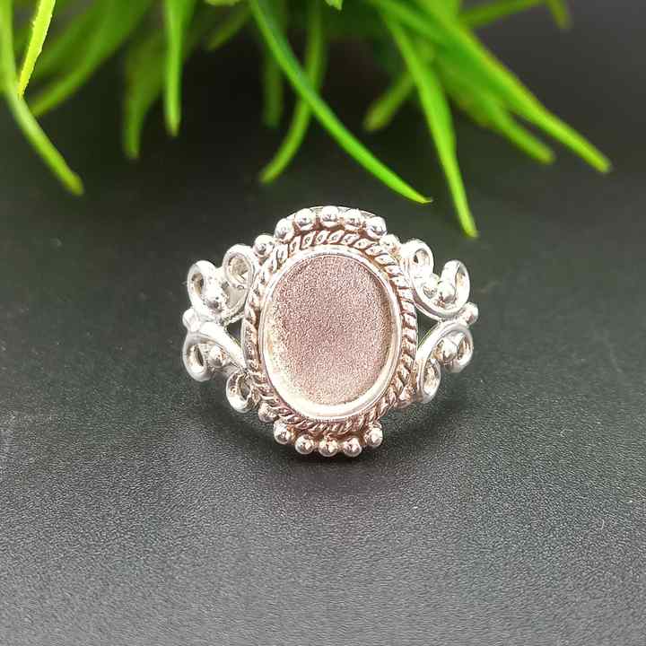 Genuine 925 Sterling Silver 8x10mm Oval Shape Semi-Mount Blank Setting Good For Ashes & Resin Fill Keepsake DIY Fine Jewelry