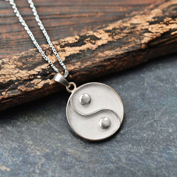 Genuine 925 Sterling Silver 22mm Ying Yang Blank Bezel Round Collet Cup Tray Charm Pendant Setting for Resin & Ashes Jewelry