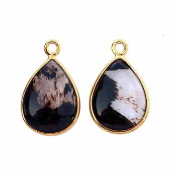 Wholesale 925 Sterling Silver Pendant Gold Plated Black Cherry Design Bezel Gemstone Charm Men Women Fine Pendants Charms