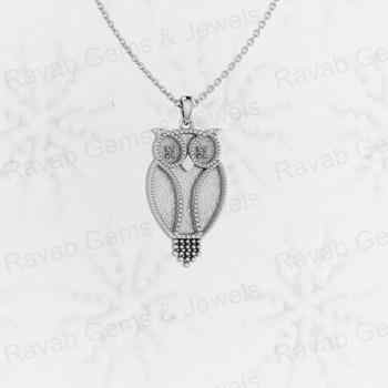 Solid 925 Sterling Silver 26x16mm Owl Symbolic Wisdom Charm Pendant Semi Mount Blank Setting Resin Jewelry Findings Components