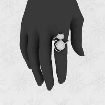Genuine 925 Sterling Silver Semi Mount Ring Pear Oval CZ Cat Logo Personal Pet Good Resin Ashes Jewelry Jewelry Findings
