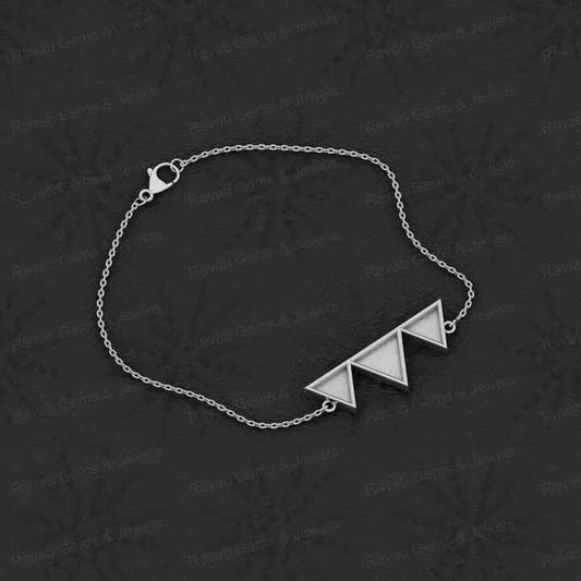 Best Selling Solid 925 Sterling Silver Tringle Shape Charm Bracelet Good For Ashes & Resin Work Keepsake Breastmilk Fine Jewelry